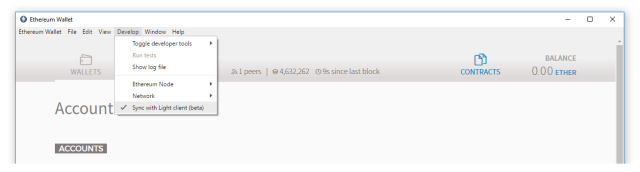 Ethereum light client setup
