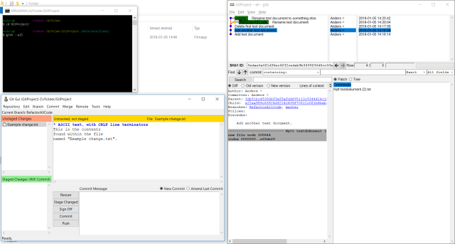 Gitk, Git GUI and Git Bash